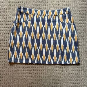 NWT Mata Traders, Stylish Blue and Yellow Patterned Skirt, Size Medium